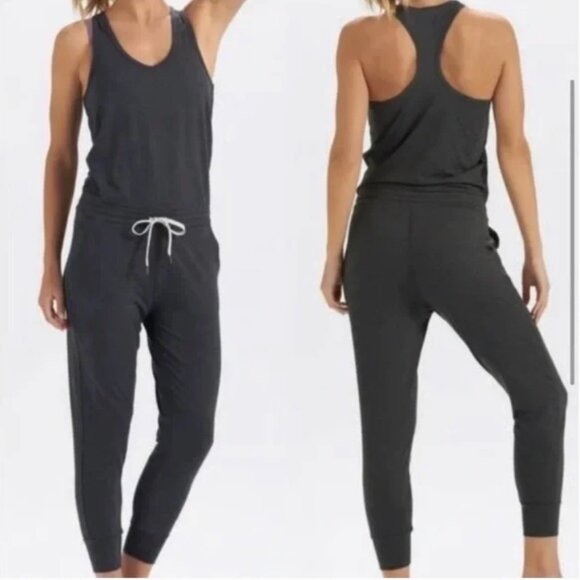 Vuori - Lux Harem Jumpsuit in charcoal heather gray. - Picture 5 of 8
